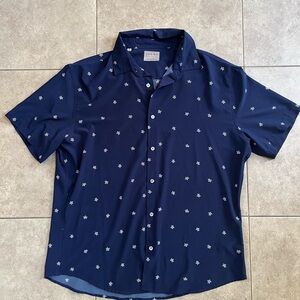 jachs new york ultra light comfort button down short sleeve shirt Turtle Print L